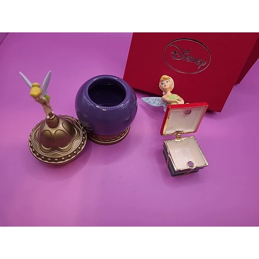Limited Edition Disney Store 25th‎ Anniversary Tinker Bell Trinket Box LOT x2